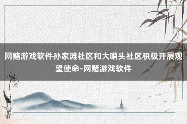 网赌游戏软件孙家滩社区和大哨头社区积极开展观望使命-网赌游戏软件