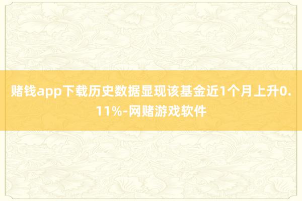 赌钱app下载历史数据显现该基金近1个月上升0.11%-网赌游戏软件
