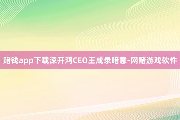 赌钱app下载深开鸿CEO王成录暗意-网赌游戏软件