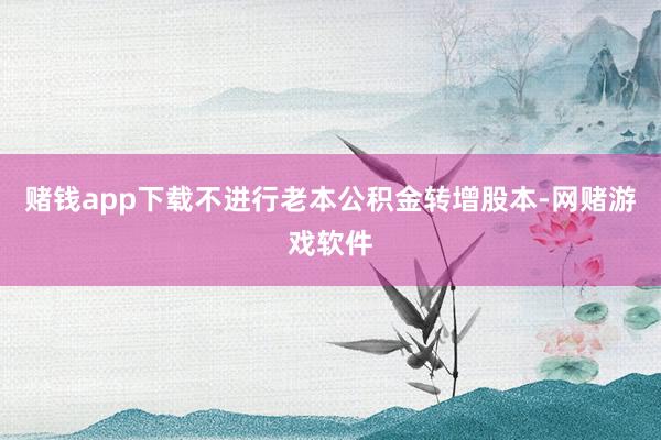 赌钱app下载不进行老本公积金转增股本-网赌游戏软件